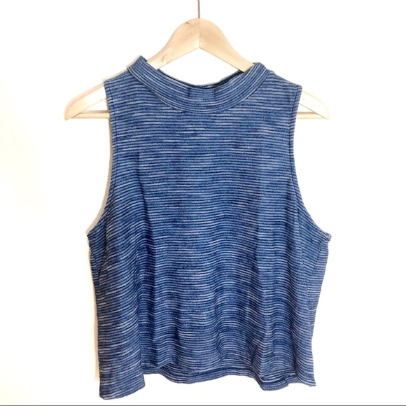 Anthropologie Tops - ANTHRO Postmark blue & white turtleneck blouse L